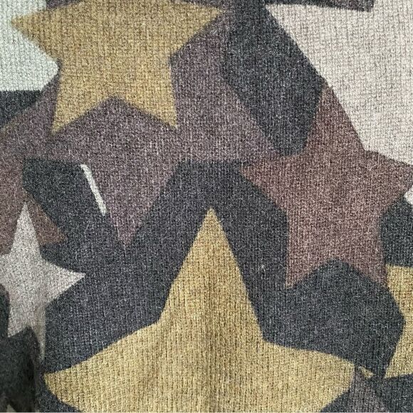 White + Warren 100% Cashmere Multicolored Star Print Crewneck Sweater Size S - Picture 7 of 7